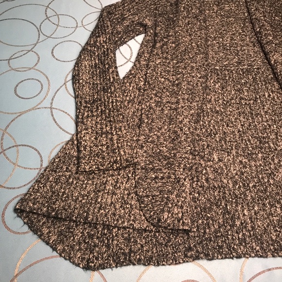Kenzie Pretty Long Brown Open Cardigan, Size L - Picture 7 of 13